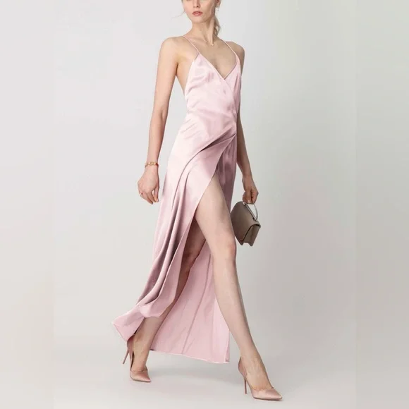 Lily Silk Perfect Party Ready Wrap Silk Maxi Dress - Picture 2 of 8